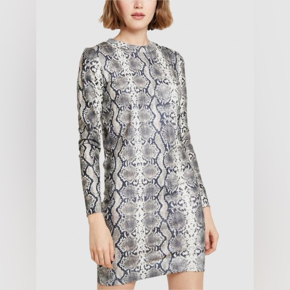 Vero Moda Long Sleeve Snakeskin Print Dress Size S - Picture 4 of 12